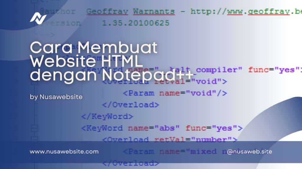 website html dengan notepad