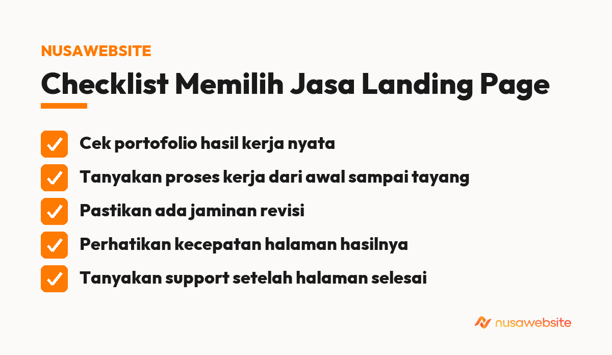 checklist memilih jasa landing page murah berkualitas