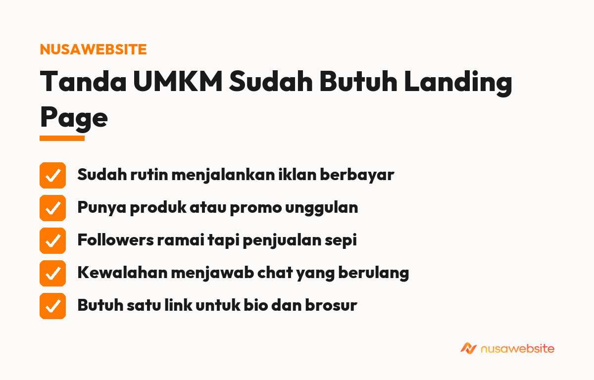 tanda umkm sudah butuh landing page untuk umkm