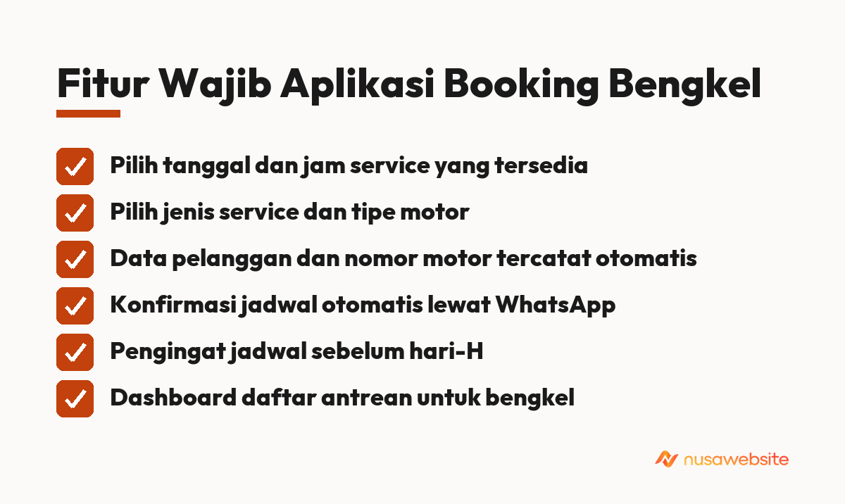 Fitur Wajib Aplikasi Booking Bengkel