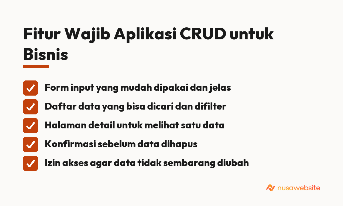 Fitur Wajib Aplikasi CRUD untuk Bisnis