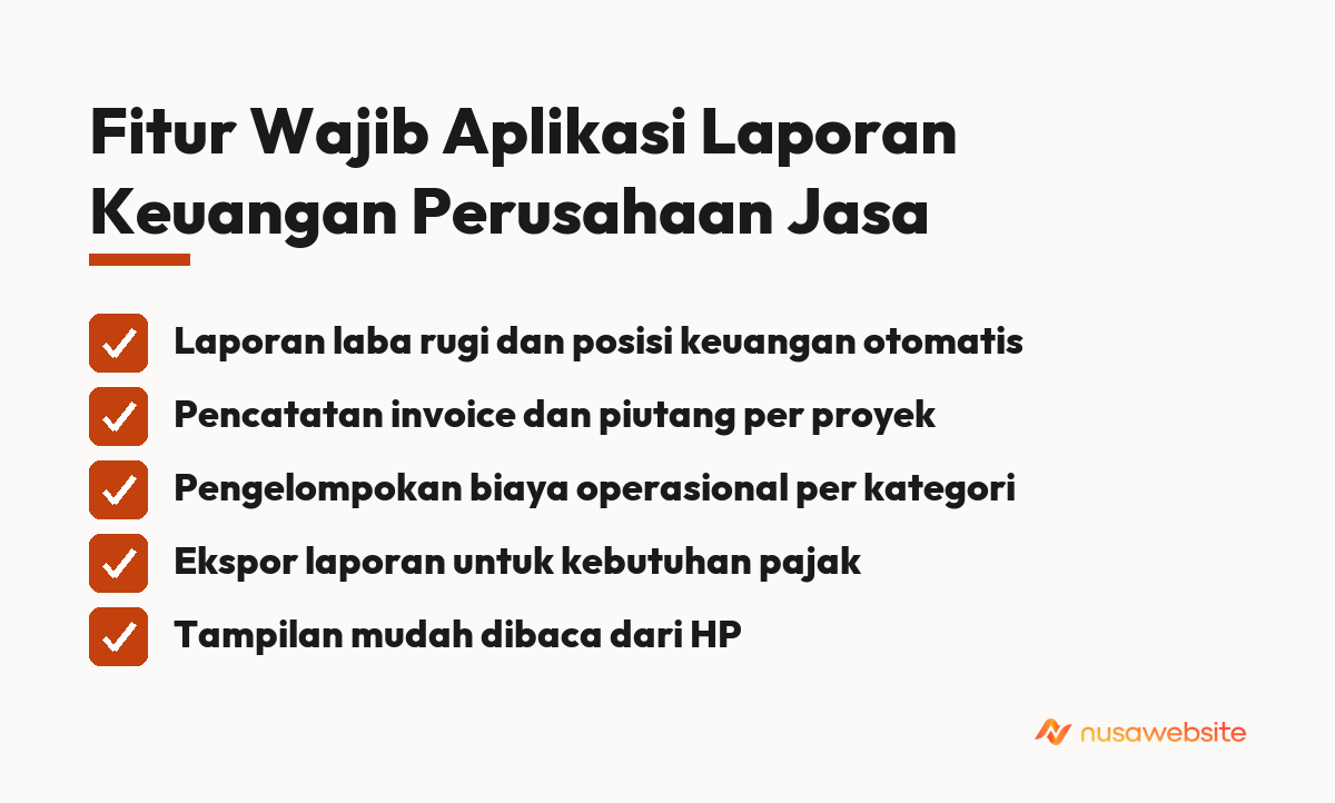 aplikasi laporan keuangan perusahaan jasa