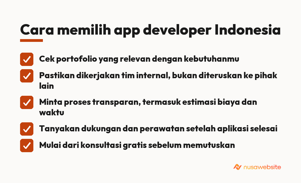 Cara memilih app developer Indonesia