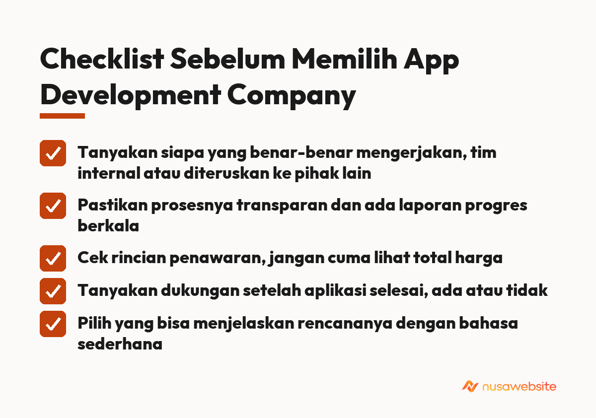 Checklist Sebelum Memilih App Development Company