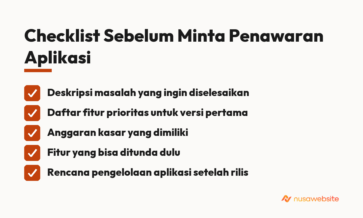 Checklist Sebelum Minta Penawaran Aplikasi