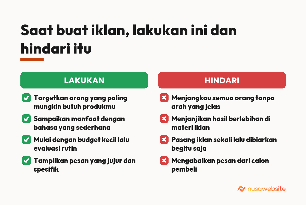 Saat buat iklan, lakukan ini dan hindari itu