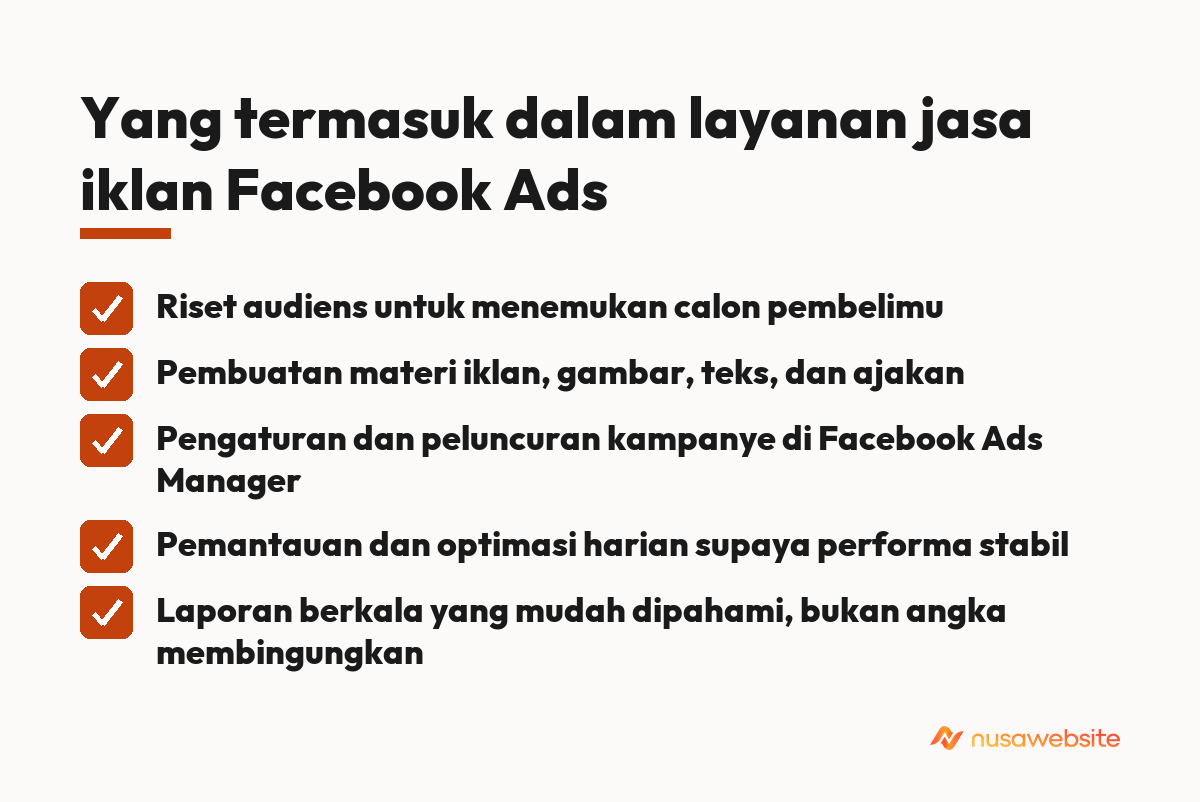 Yang termasuk dalam layanan jasa iklan Facebook Ads