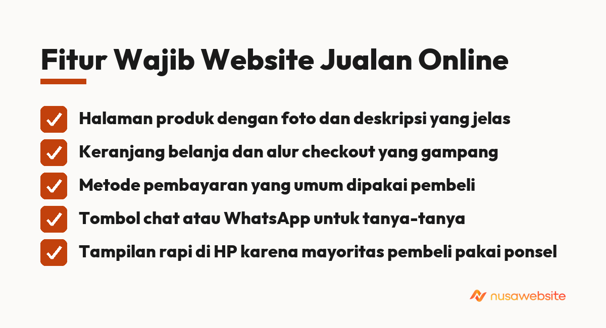 Fitur Wajib Website Jualan Online