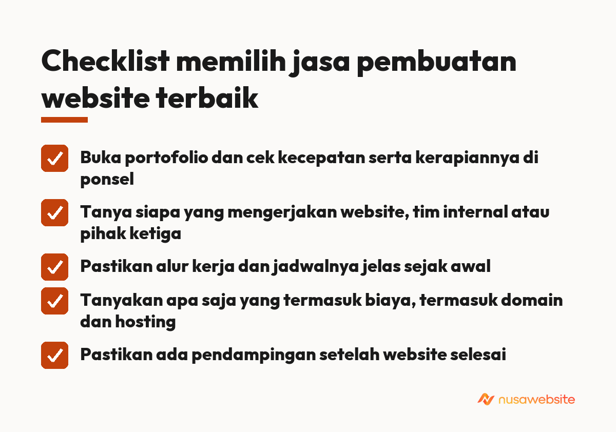 Checklist memilih jasa pembuatan website terbaik