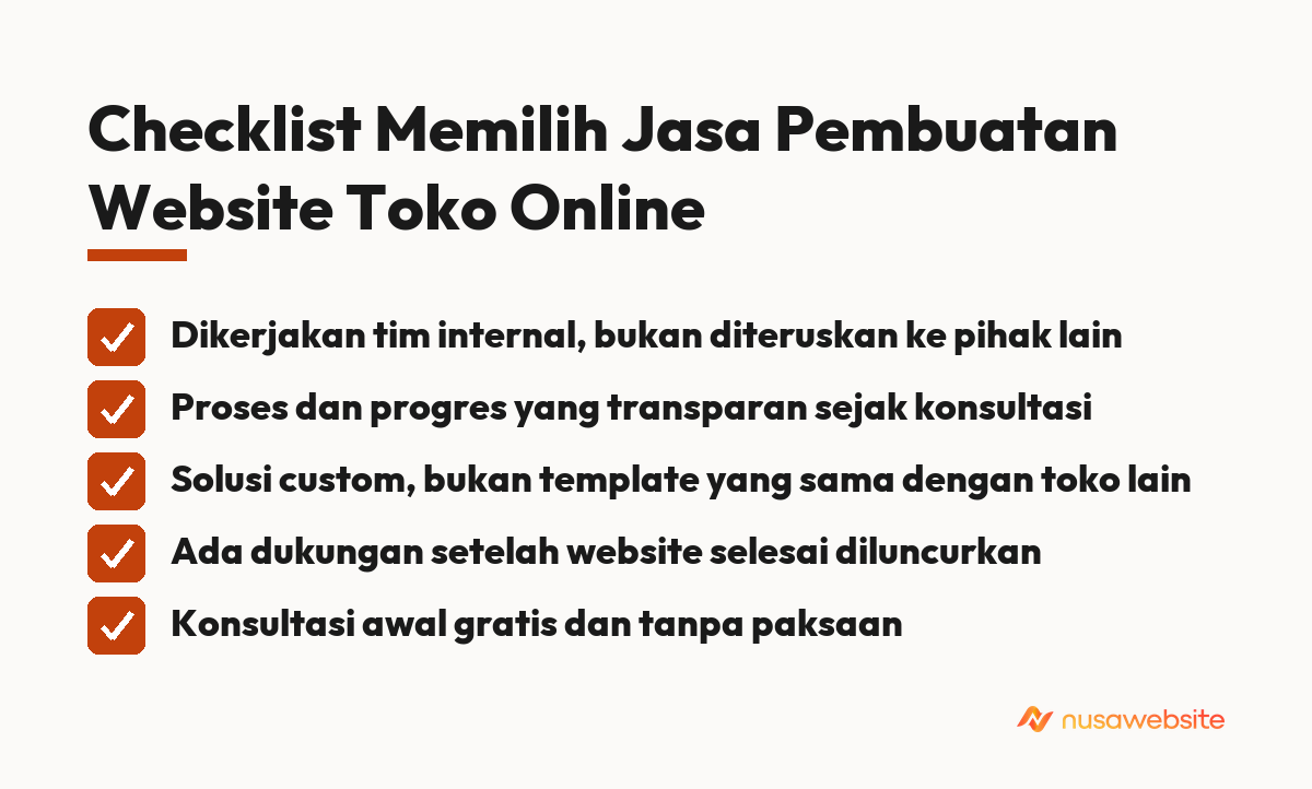 Checklist Memilih Jasa Pembuatan Website Toko Online