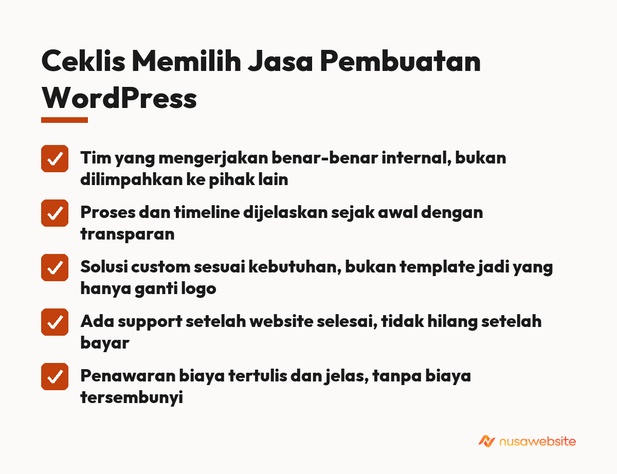 Ceklis Memilih Jasa Pembuatan WordPress