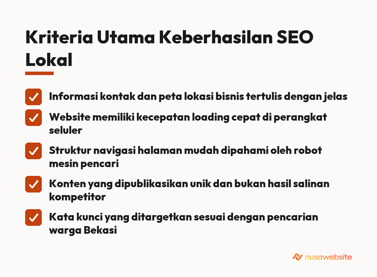 Kriteria Utama Keberhasilan SEO Lokal