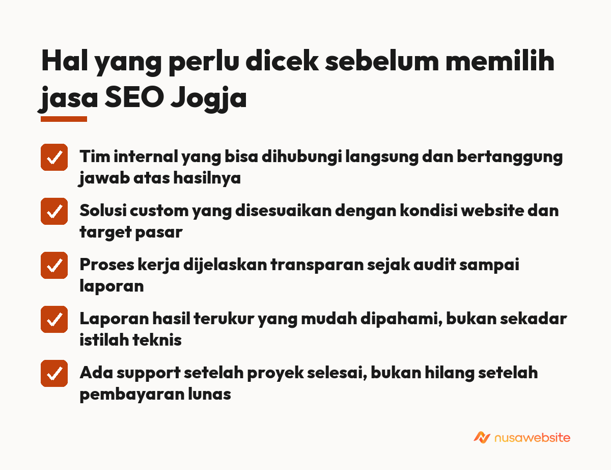 Hal yang perlu dicek sebelum memilih jasa SEO Jogja