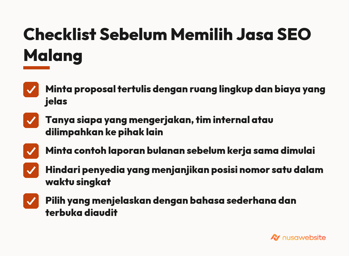 Checklist Sebelum Memilih Jasa SEO Malang