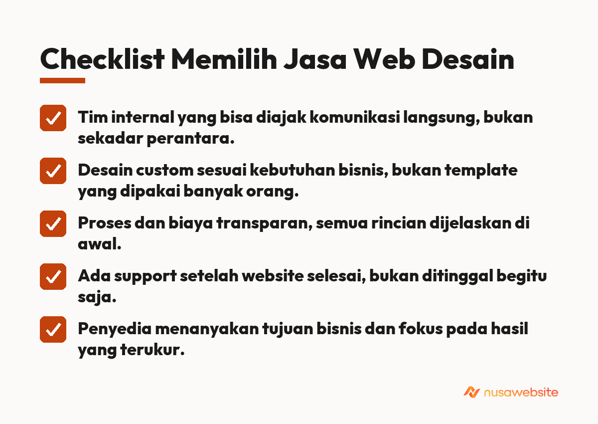 Checklist Memilih Jasa Web Desain