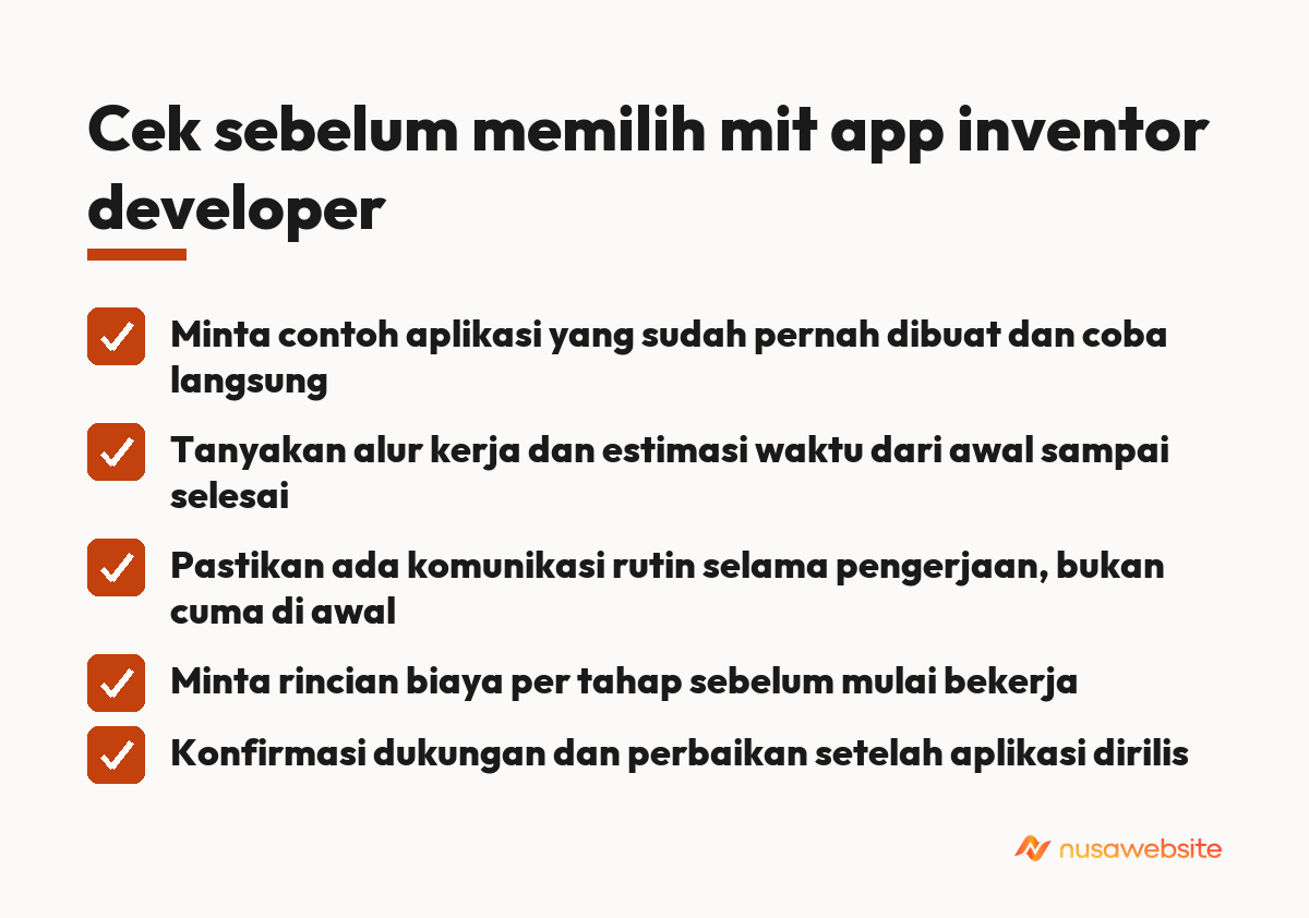 Cek sebelum memilih mit app inventor developer