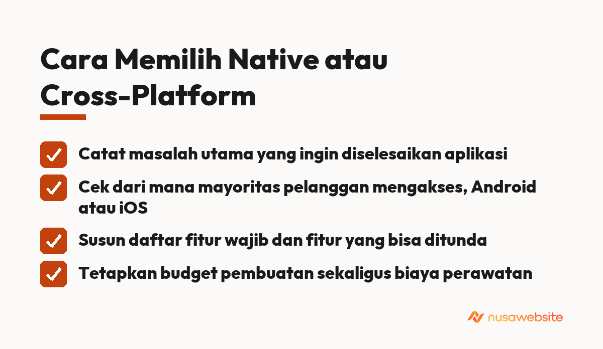 Cara Memilih Native atau Cross-Platform