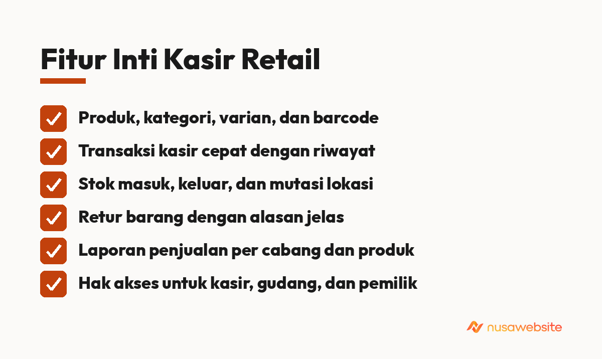 Fitur Inti Kasir Retail