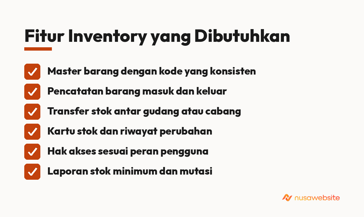 Fitur Inventory yang Dibutuhkan