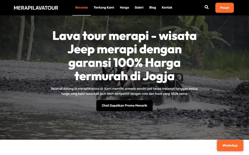 Tampilan situs Merapi Lava Tour